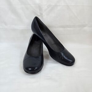 Aerosoles Heel Rest Navy Nice‎ Play Classic Round Toe Career Leather Pumps 9.5M